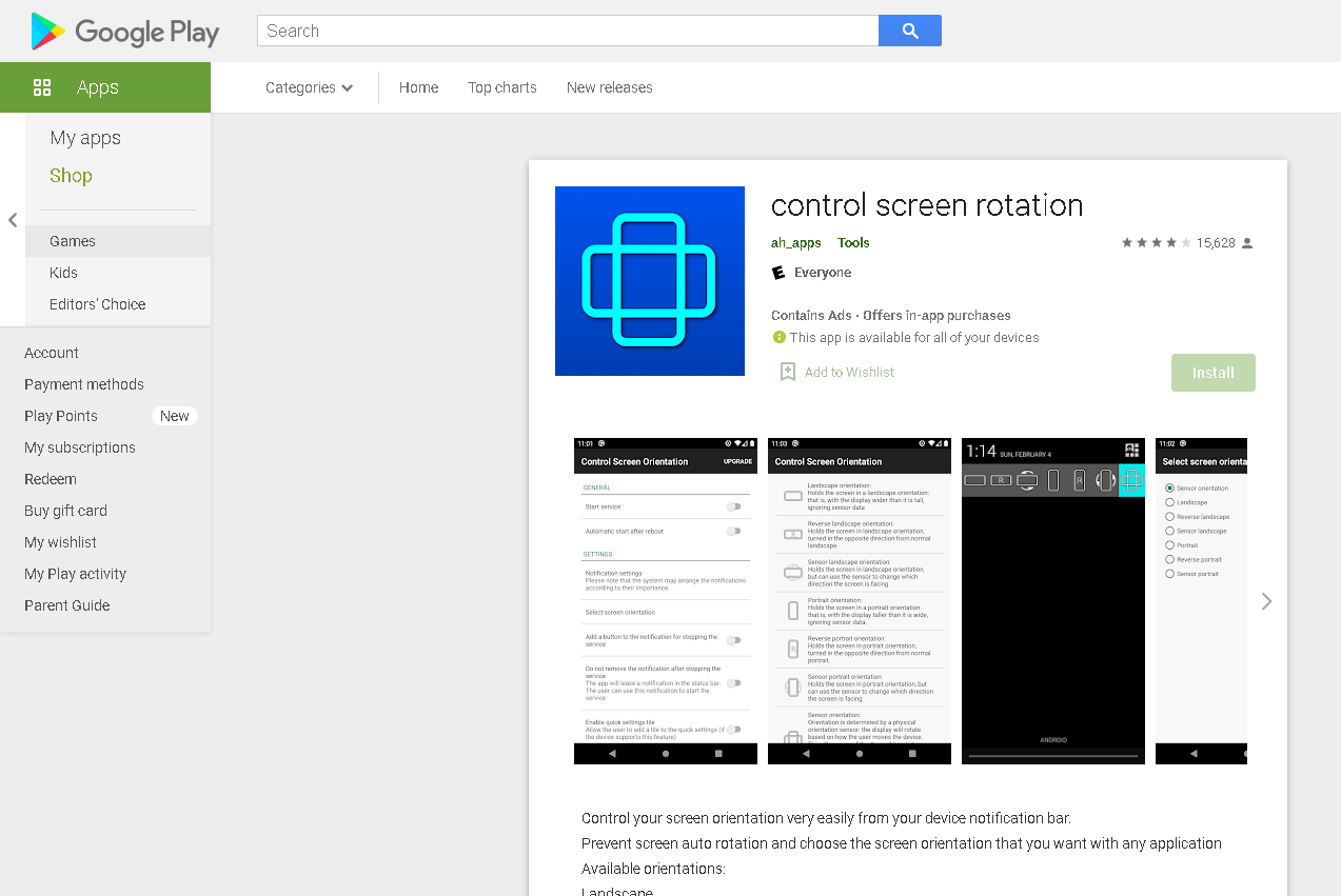Control Screen Rotation - How to Download